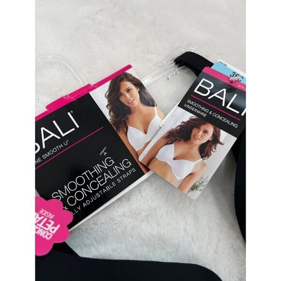 New Bali Size 36C One Smooth U Underwire Bra, Smoothing & Concealing Black - Picture 7 of 12